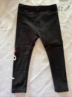 Kids Black Stretch Leggings with Subtle Side Detail